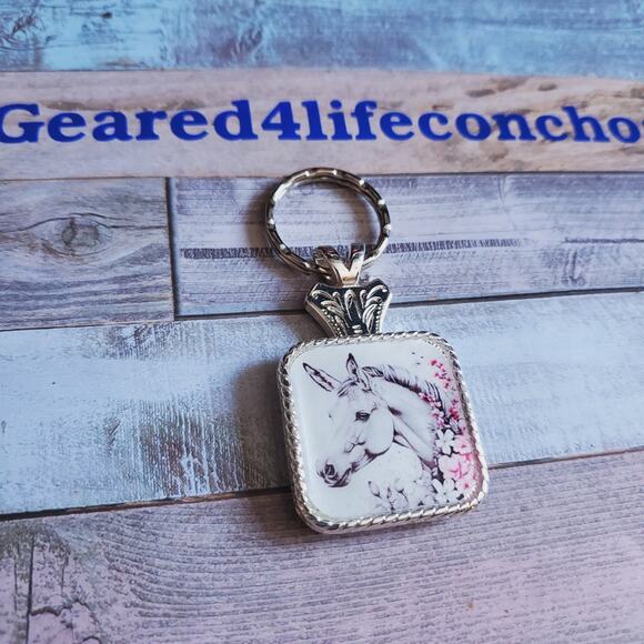 Concho keychain western concho keyring mule lover gift - Picture 1 of 3